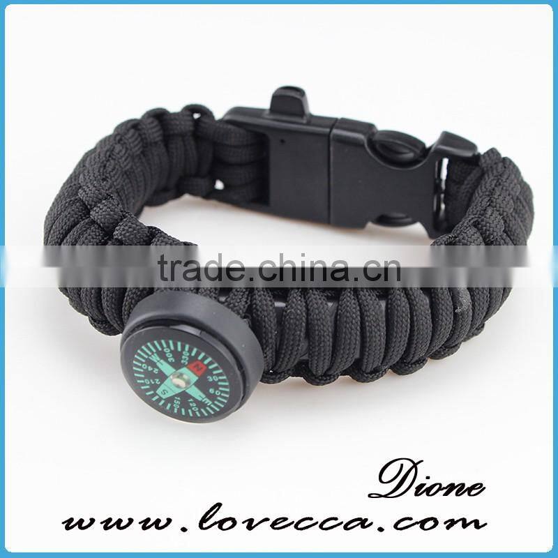 25cm length can laser team logo paracord compass bracelet