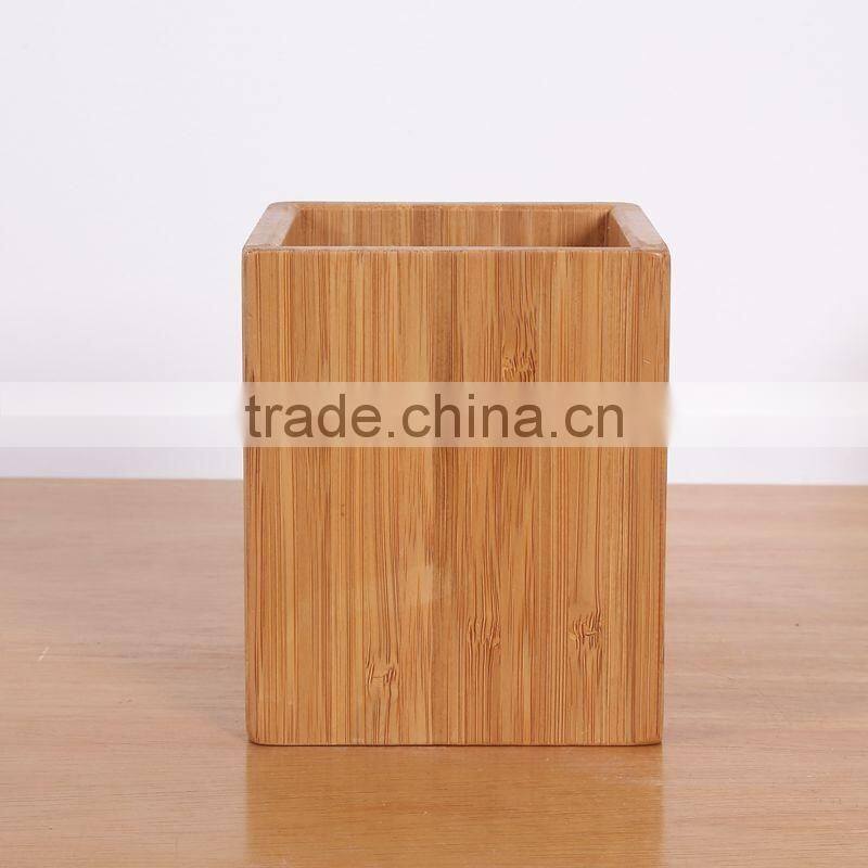 Multifunction wood desk pen holder