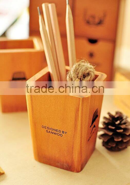 Office or Student's wood Pen Holder/Pen Container