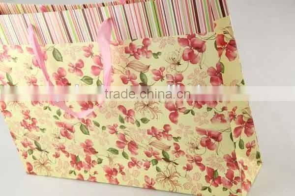 Flower Design Foldable Gift Bag With Bowknot/ Shopping Bag