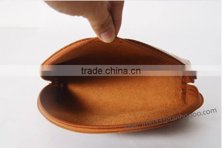 Brown cosmetic bag custom cosmetic bag make up bag Brass zipper four size available