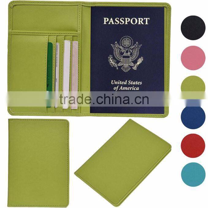 RFID Passport Holder, Cowhide Leather RFID Blocking Passport Case Cover Holder