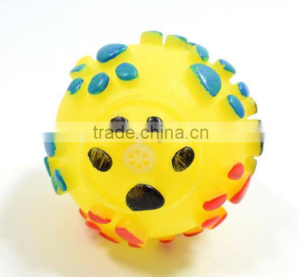 ringing paw prints pet dog toys vinyl ball