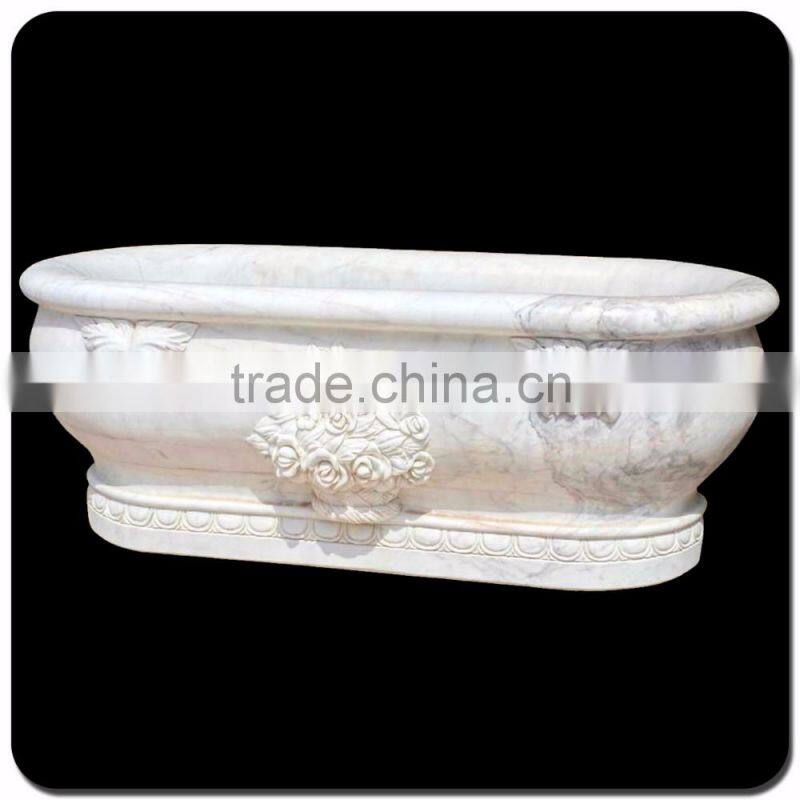wholesale house decor white marble freestanding bathtub