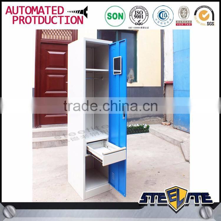 Single door metal locker wardrobe steel locker cabinet