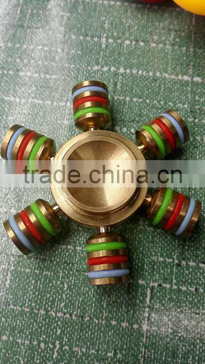 Fingertip gyro hexagonal spiral HandSpinner three-handed six-edged hexagrams diy boat compass luminous brass