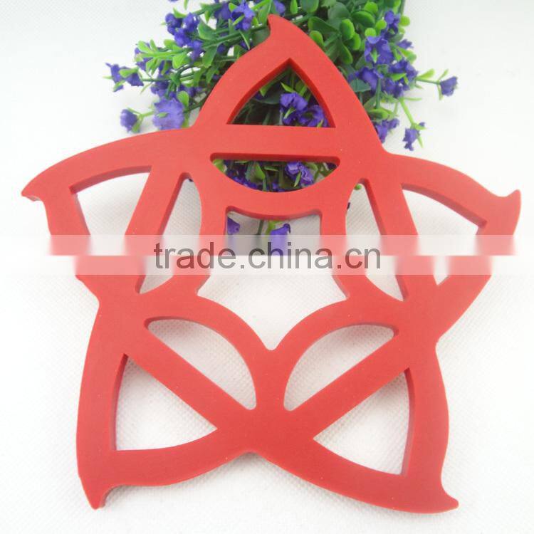 Five star shaped Anti-slip Silicone Table Mat Heat Resiatant Mat
