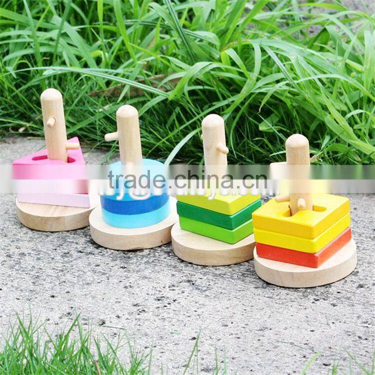 Best sale kids shape matching wooden educational blocks W13E068