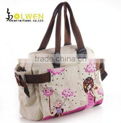 beautiful printed handbag for girl with canvas