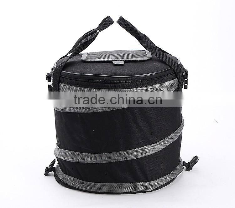 China supply round foldable collapsible cooler picnic bag for drink ,wine and food