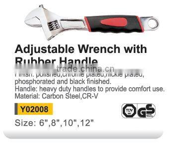 Y02009 Wholesale adjustable spanner with rubber handle