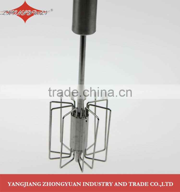 ZY-C1019 12-inch Stainless steel rotary self-mixer miracle whisk hand push