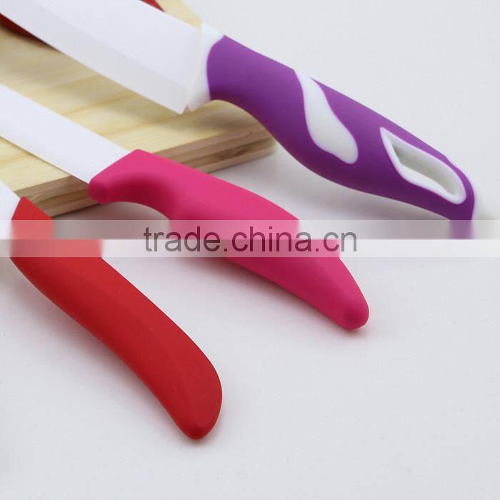 Colourful Ceramic knives with Rubber Handle