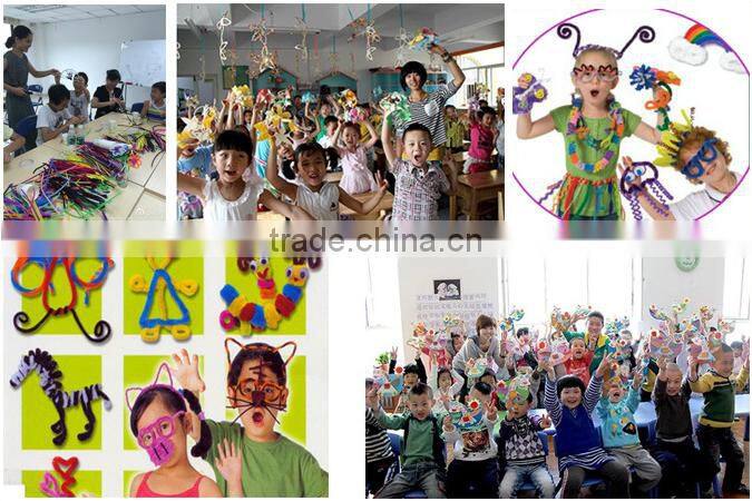 DIY craft kit chenille stem colorful pipe cleaners toys 100pcs/bag