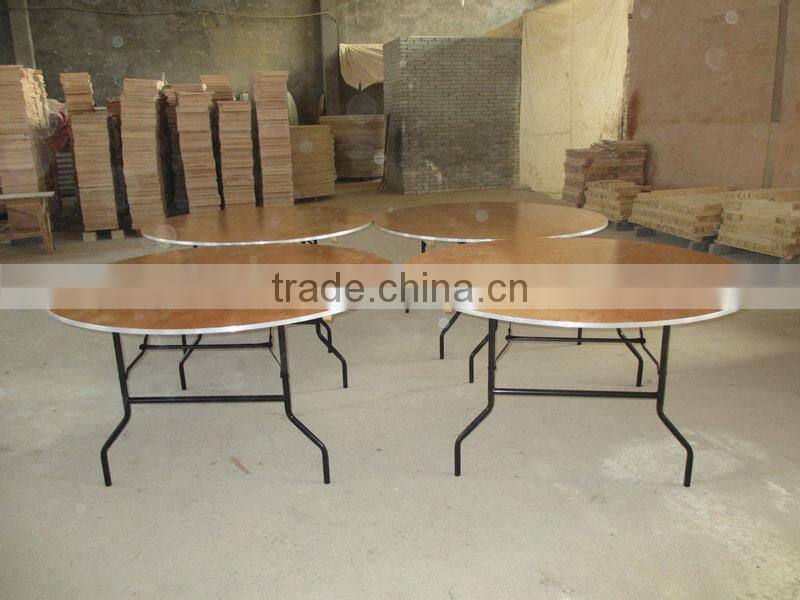 Plywood Folding Table DIA60" Round with Alu table edge for Hot wedding