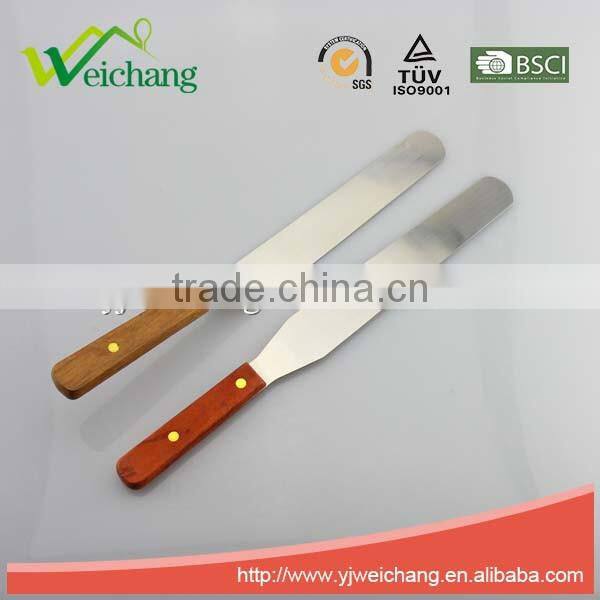 WCE6048 Professional Cake Decorating Tools - 9", Stainless Steel Cake Spatula with hard wood handle