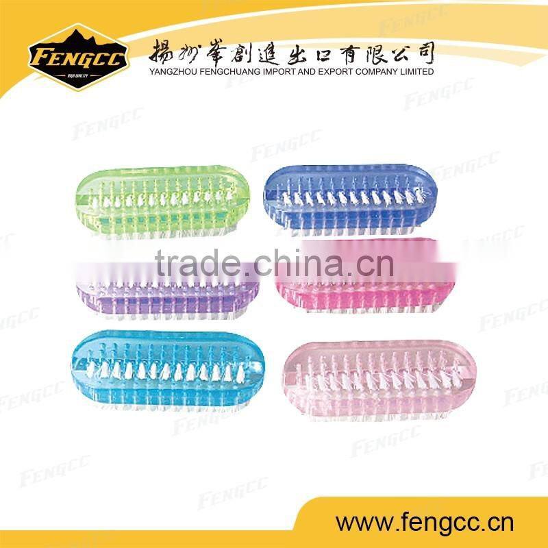 High quality transparent plastic small handle cleaning bath brush