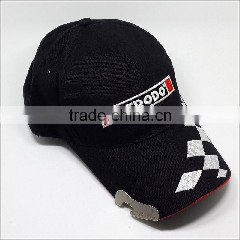 racing caps and hats embroidered with bottle opener