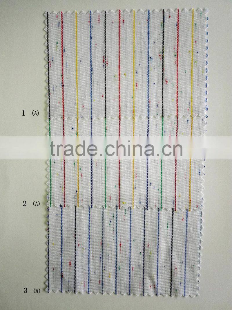 nep yarn, speck yarn, kinckebocker yarn cotton linen stripes fabric