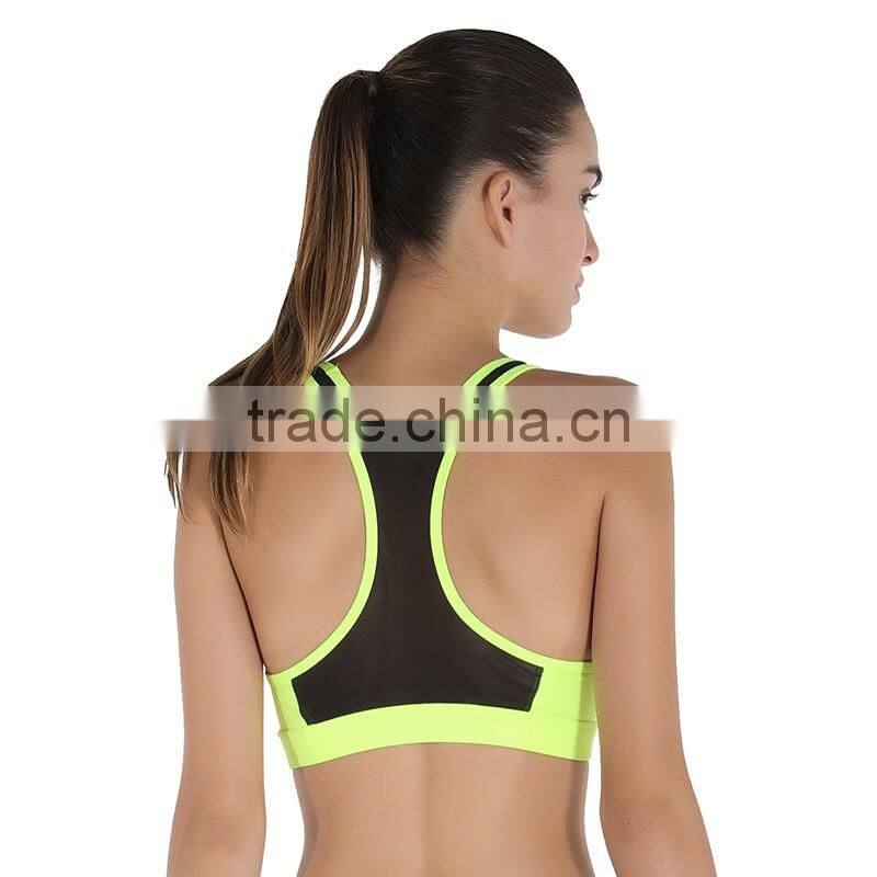 2017 Gym Sportswear 3 Color Custom Dri Fit Sport Clothes Comfortable Sexy Women Hole Sale Shock Absorber Bra