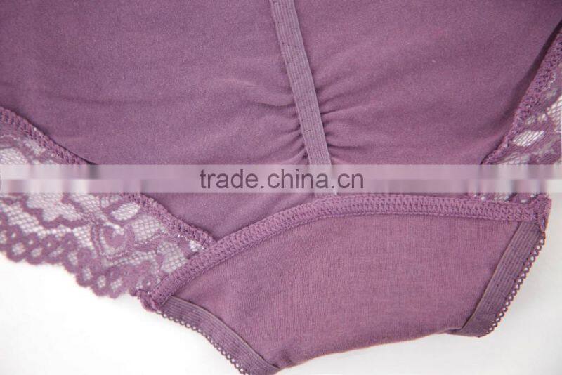 High Quality Custom 95% Cotton 5% Spandex with Lace Sexy Fancy Woman Underwear