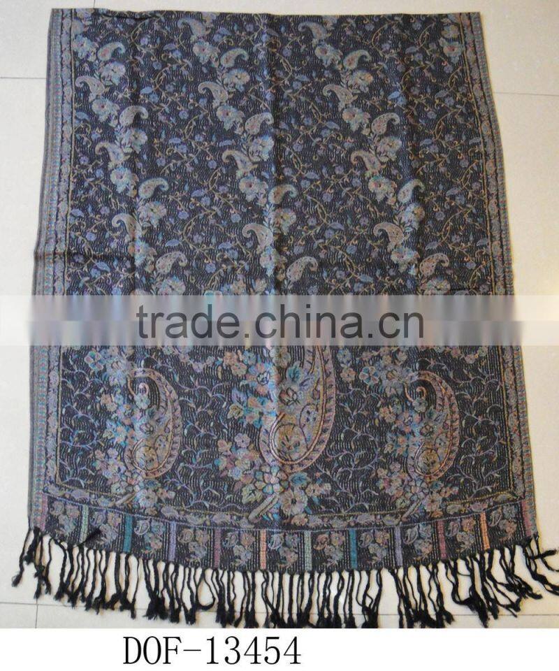 wholesale factory Russian lady paisley pashmina shawl 100%rayon