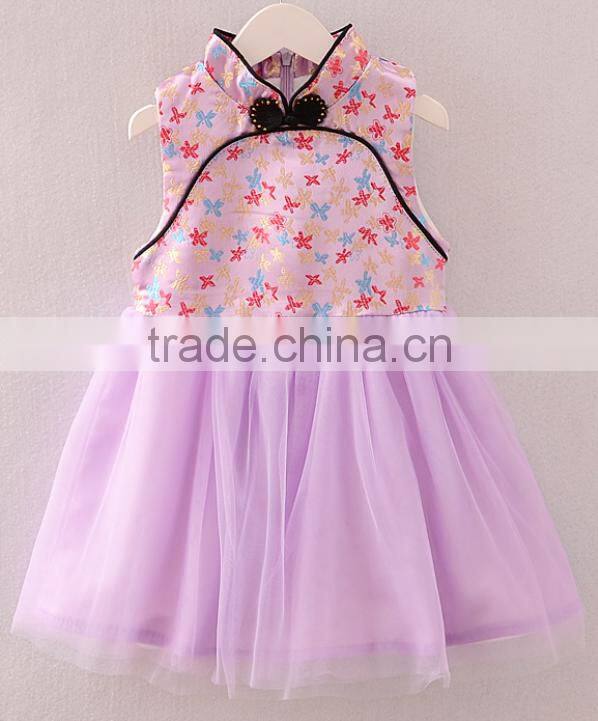 Children 's Qipao 2016 new sleeveless vest skirt national wind baby party velvet dress