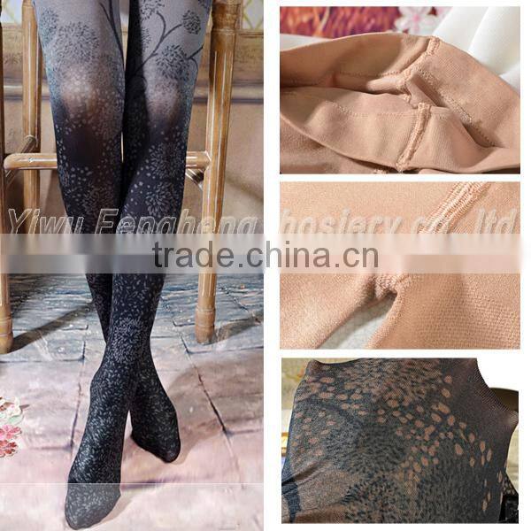 Japanese small pure and fresh and rural wind small calico printing office lady pantyhose
