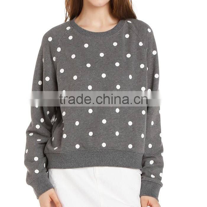 Top quality casual crew neck women sweatshirt without hood