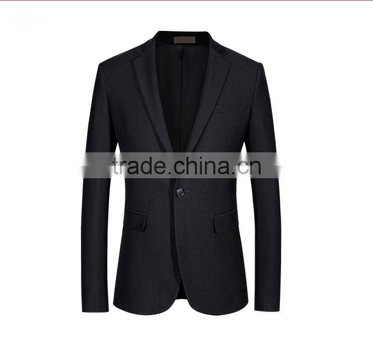 Wholesale Suit Polyester Fabric Black 1-Button Suits For Men