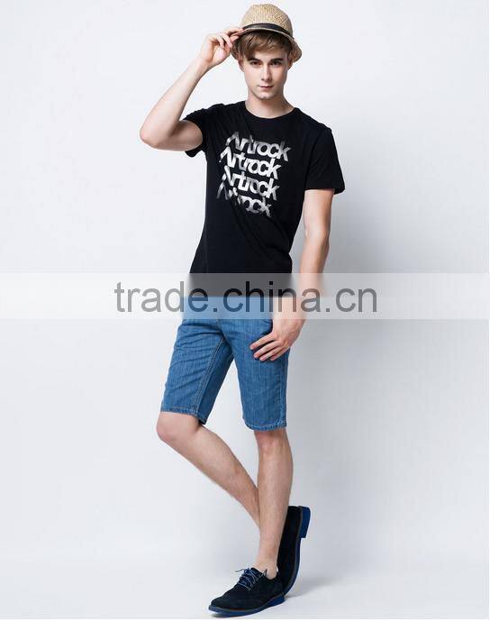 In 2016 classic letters printed black t-shirts with short sleeves
