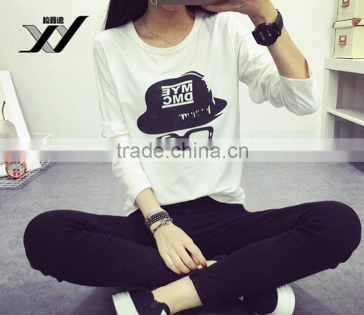 Girl fashion style new design long sleeve tshirt