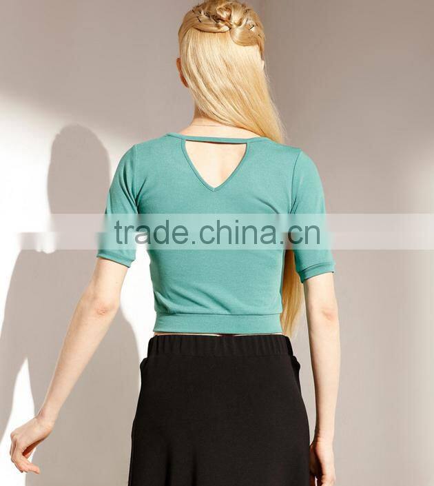 new fashion short sleeve slim women t-shirt customized