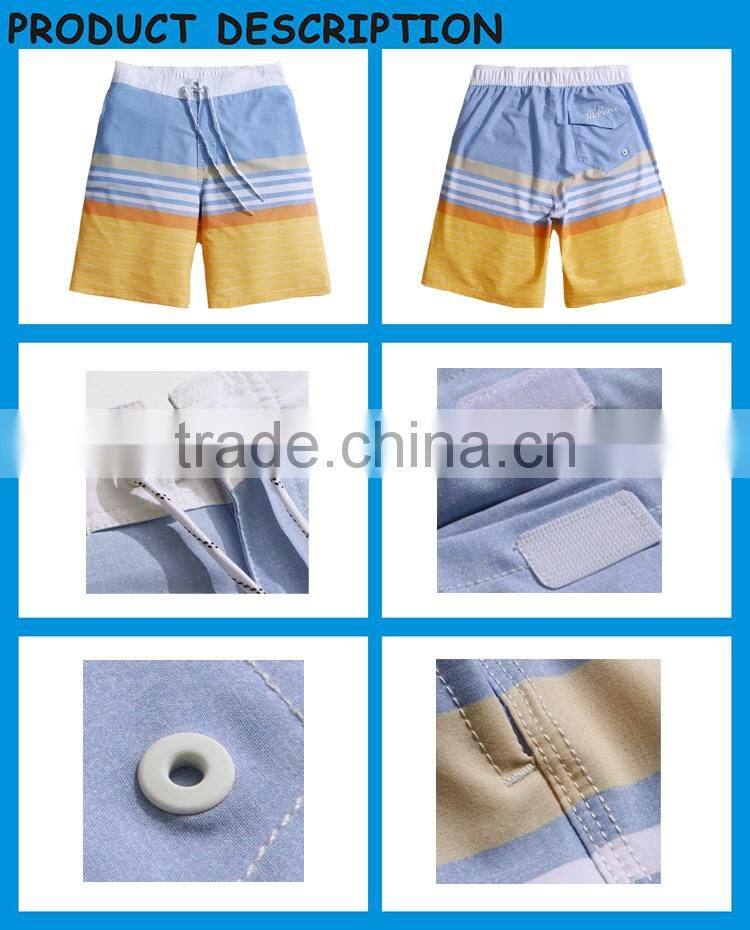 Yellow and Blue Stripes Digital Printing Man Board Short Mutifunction Sport Short