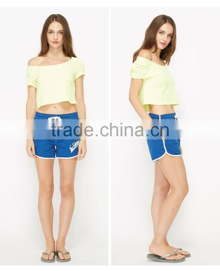 Solid Color Women Board Short Ready Made Muli- Fuction Girl Sport Wear