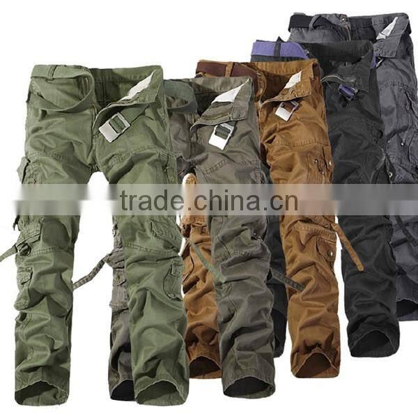 Hot sale economic unisex european style cargo work pants Plus Size Multi-pocket Overalls Trousers Men 6 Color (No Belt)