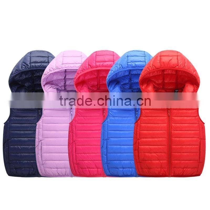 factory hot sale custom made cheap plain children fall garment kids winter waistcoat