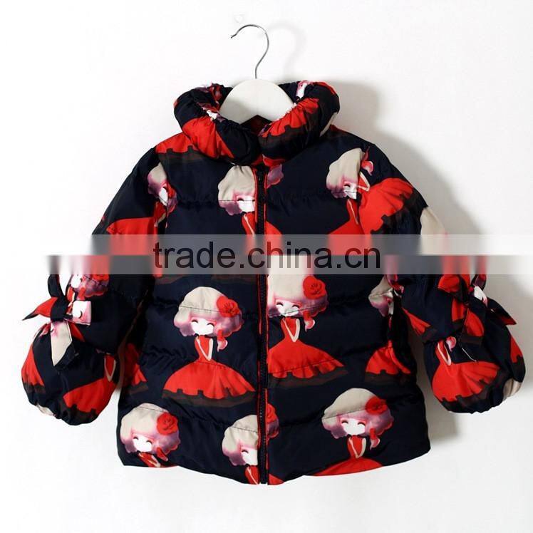 OEM new style fashion ultralight girl printing waterproof duck down feather jacket
