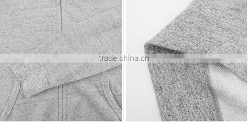 High Quality Custom Plain Hood Zipper Up Cotton Sweatshirt Coat