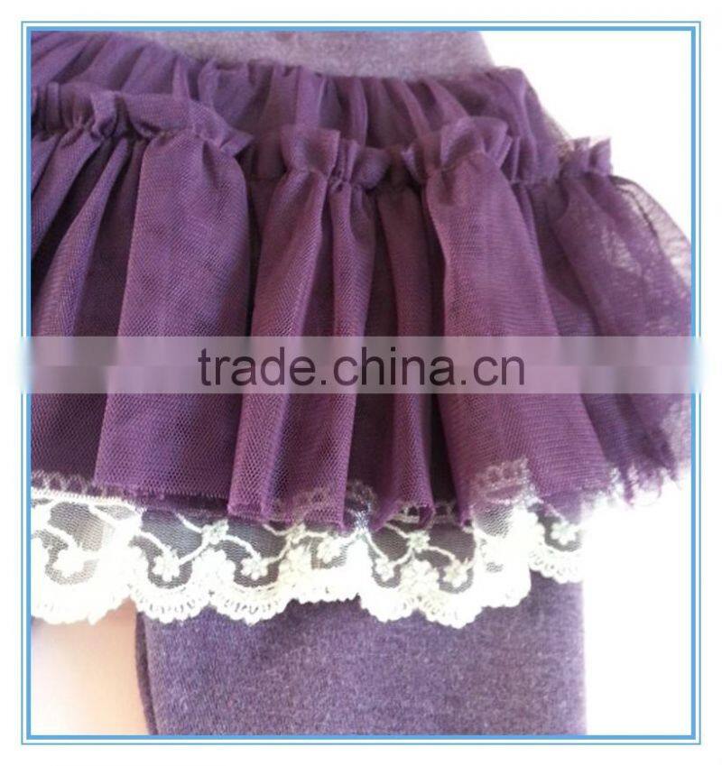 Girl leggings with skirt, children's boutique render skirts leggings, warm thick autumn and winter kid's lace skirted leggings,