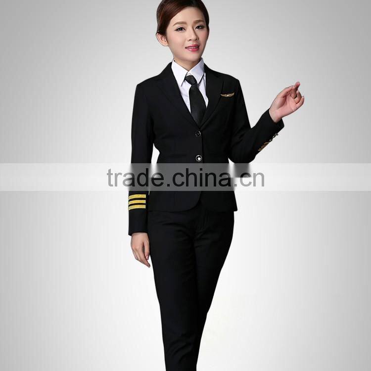 Chinos Airline Uniform OEM Service Uniforme Piloto Mujer for Woman Polit
