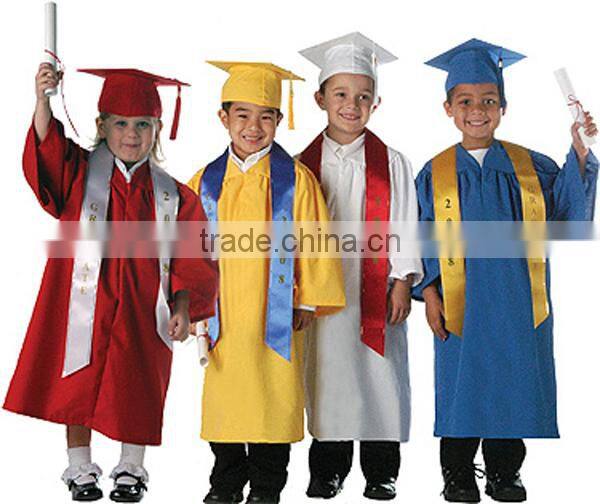 100% polyeater shiny Children's Graduation cap and Gown