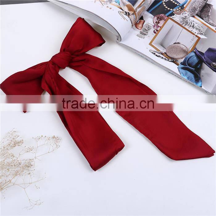Polyester Multifunction Skinny Scarf Wine Red Choker