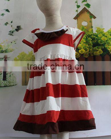 2014Hot Sale!Lovely Baby Girls Cotton Casual Dress Girls Smocked Winter Dress With Bow For Christmas Garment Toddler's Clothes