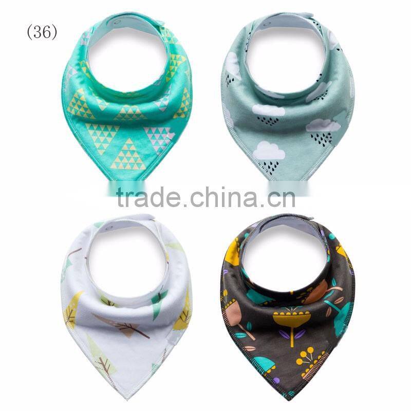 High Quality Cotton Baby Bandana Bib Plaid Organic Bamboo Terry Cloth Bib Drool Triangle
