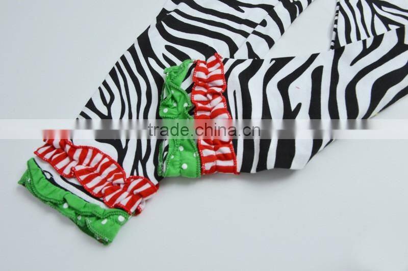 Children christmas clothes red santa claus top with red ruffle pants girl christmas costumes kids outfits