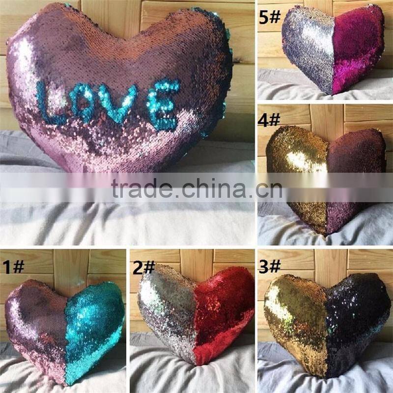Mermaid Pillow Cases Magical Color Changing Sequin Throw Pillow Cover Magic Cushion