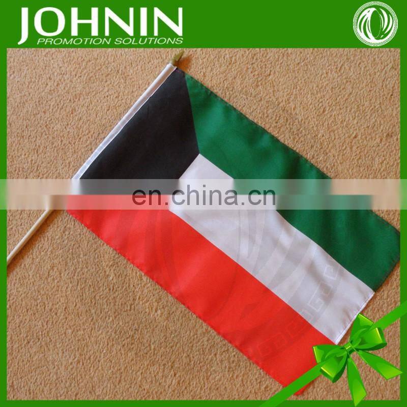 wholesale custom 100% polyester waving hand white flags for cheering