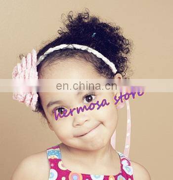 2014 Crochet Newborn Baby Headband With Flowers Photo prop