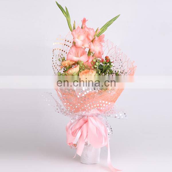 2015 Best Selling Products Bronzing Organza Tolle Flower Wrapper Packing